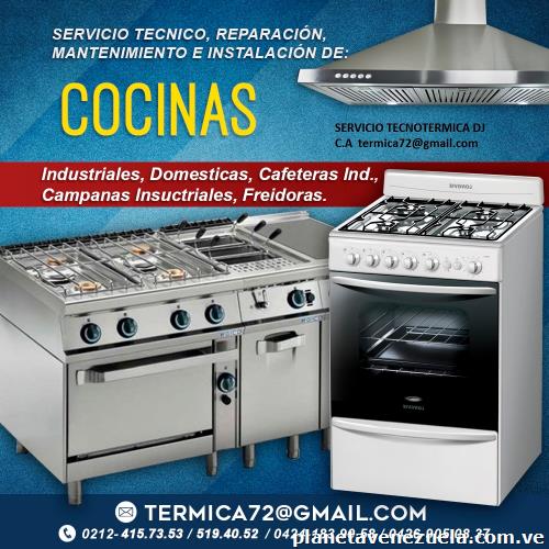Cocinas domésticas e insdustriales Reparación y mantenimiento