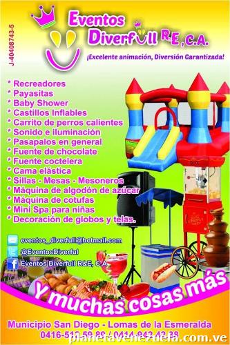 Eventos Diverfull R&e, c. a recreadores, fiestas infantiles, castillos inflables y mas!