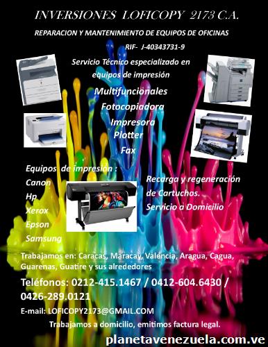 Servicio técnicos Hp fotocopiadoras impresoras multifuncionales