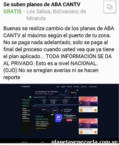 Aumentos Planes Aba Cantv Garantizados