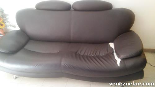 Juego de Muebles Semipiel Gris