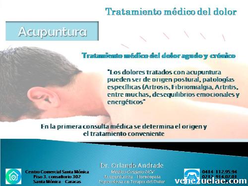 Consultas Acupuntura, Homeopatía, Terapia del Dolor, Santa Mónica Caracas