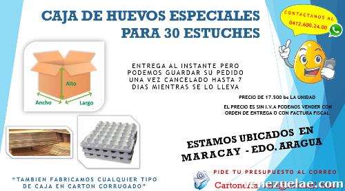 Cajas Especiales De Huevos Para 30 Estuches De Huevos A 17.500bs Unid
