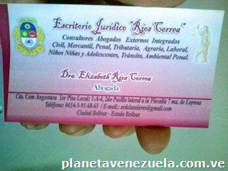 Escritorio Jurídico 'ríos Correa' Dra. Elízabeth Ríos Correa. Defensora En Lopnna/proteccionista. Dra Derecho Penal Ambiental. Asesora Inmobiliaria/bienes Raíces