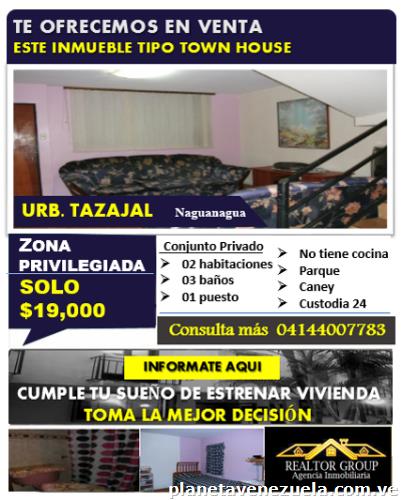 Vende Realtor Group Agencia Inmobiliaria C. A. Town House Tazajal