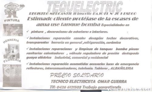 Tequelectric mantenimiento técnico servicio generales