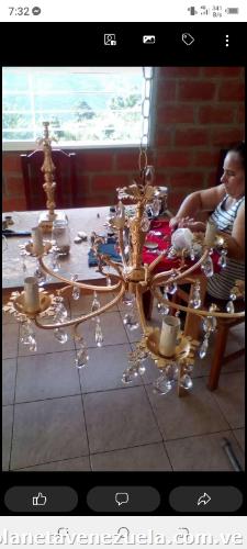 Limpieza mantenimiento y restauración de lámparas de cristal y bronce