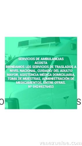 Servicios integrales de salud ambulancias Acosta