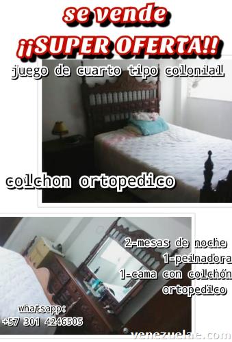Vendo bellísimo juego de cuarto matrimonial colonial
