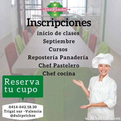 Cursos pastelería, repostería, panadería, chef de cocina, chef pastelero