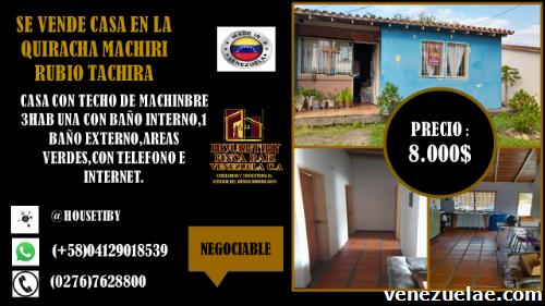 Vendo Casa En La Machiri De Rubio Táchira