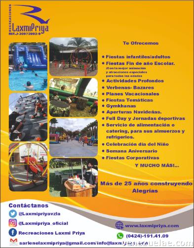 Planes Vacacionales, Eventos y Fiestas infantiles