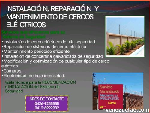 Sistema de seguridad instalación, reparación y mantenimiento de cerco eléctrico