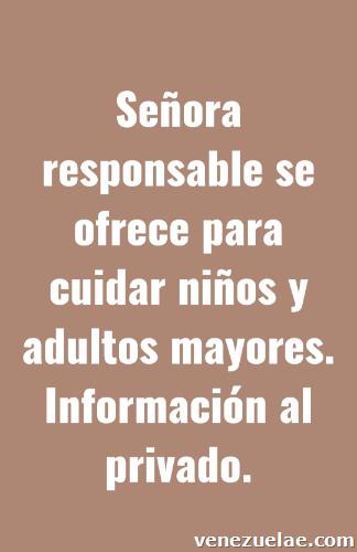Busco empleo de niñera de cuidado de niños y adultos mayores