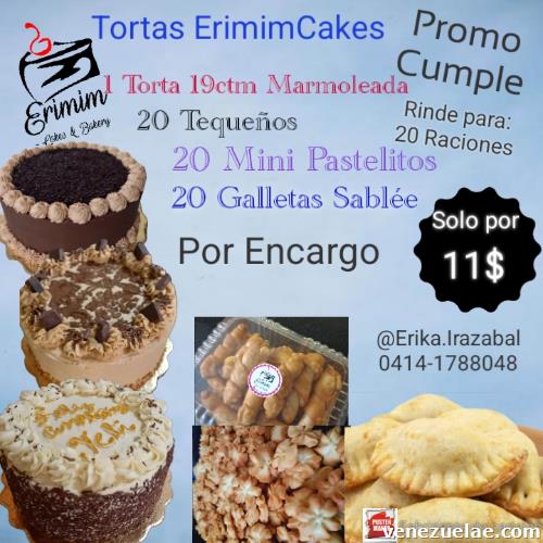 Tortas Combo Fiestero Cumpleaños + 60 Pasapalos