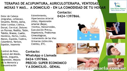 Terapias De Acupuntura, Auriculoterapia, Ventosas, Moxas Y Mas A Domicilio En La Comodidad De Tu Hogar