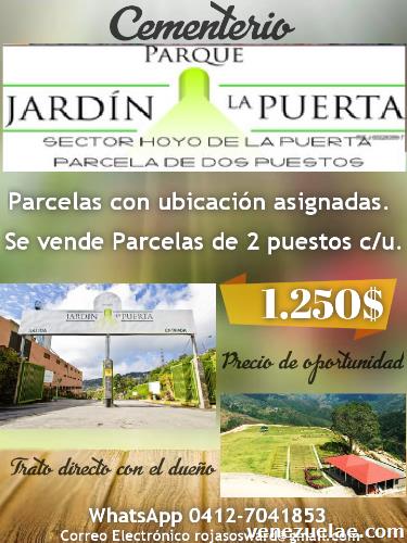 Vendo Parcelas Cementerio 'parque Jardín La Puerta' Sector Hoyo de la Puerta.