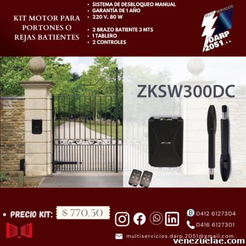 Zksw300dc: Kit Motor para portones o rejas