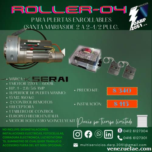Roller-04 Mt/14: Kit De Motor Para Puerta