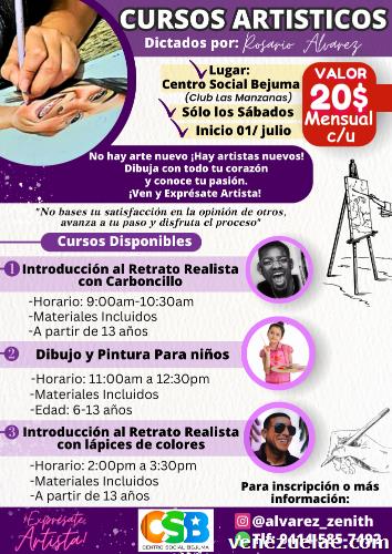 Cursos artísticos de dibujo y pintura en Bejuma