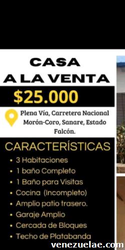 Venta de casa con terreno