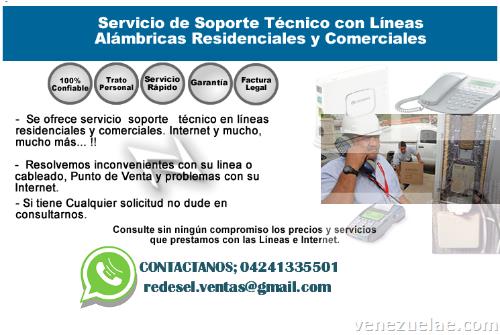 Técnico en reparación de líneas internas cantv